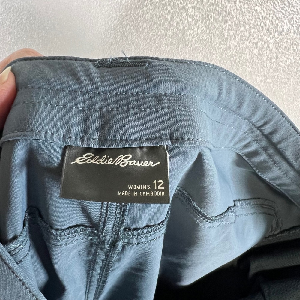 Eddie Bauer Women 12 Horizon Guide Capri Pants Blue Gray Outdoor Hiking Cropped - Picture 8 of 8